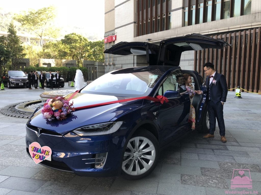 Tesla Model X 結婚花車 藍色 Wedding Car @帝景酒店