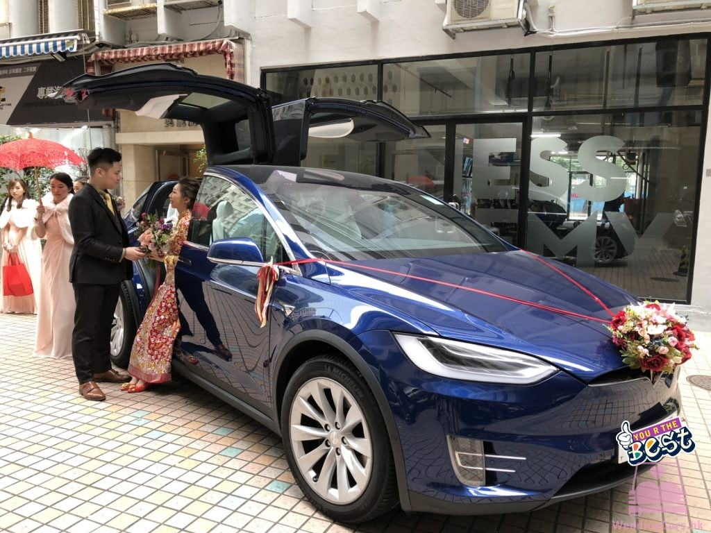 Tesla Model X 結婚花車 藍色 Wedding Car @鰂魚涌