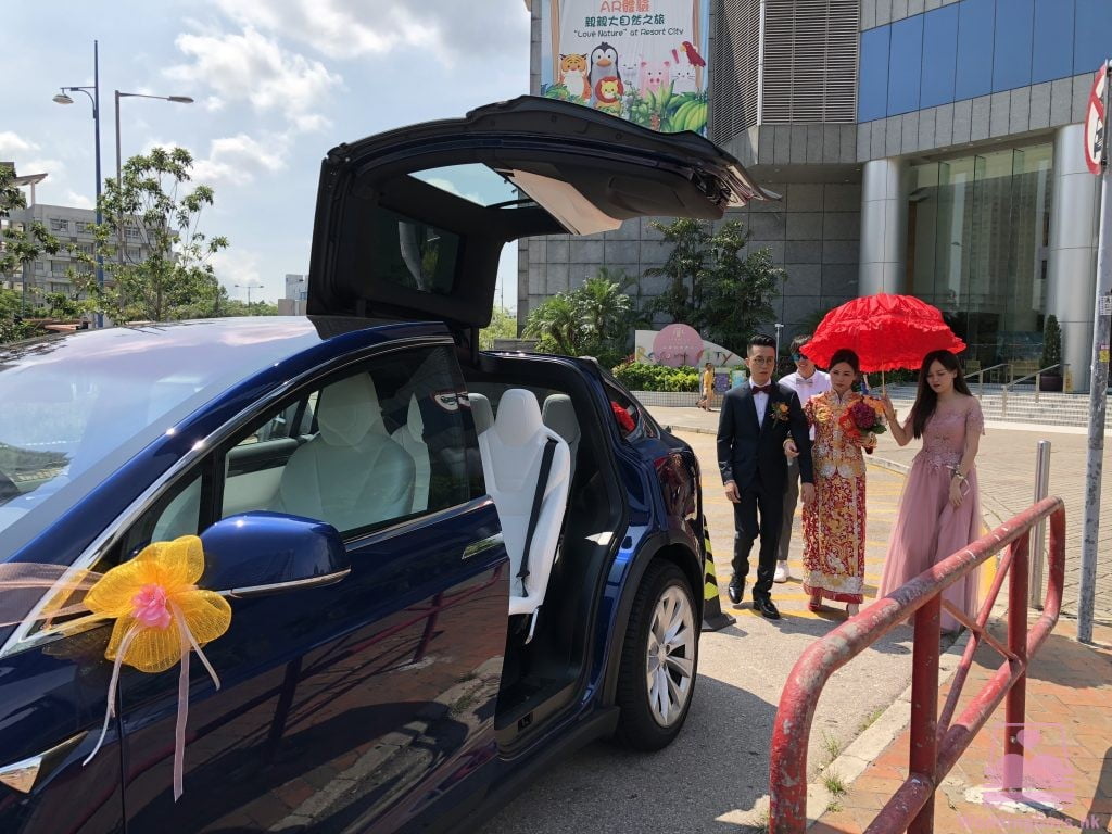 Tesla Model X 結婚花車 藍色 Wedding Car @Harbour Plaza Resort City 嘉湖海逸酒店