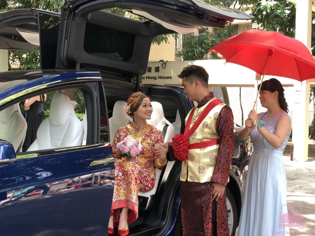 Tesla Model X 結婚花車 藍色 Wedding Car @沙田