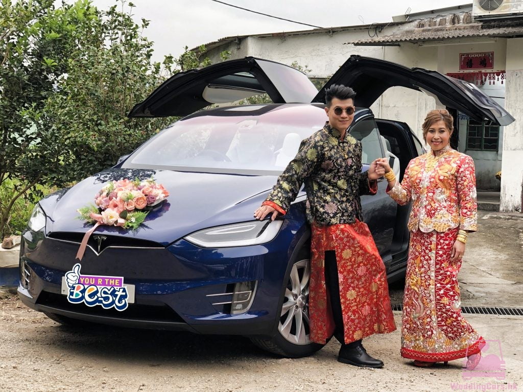 Tesla Model X 結婚花車 藍色 Wedding Car @粉嶺