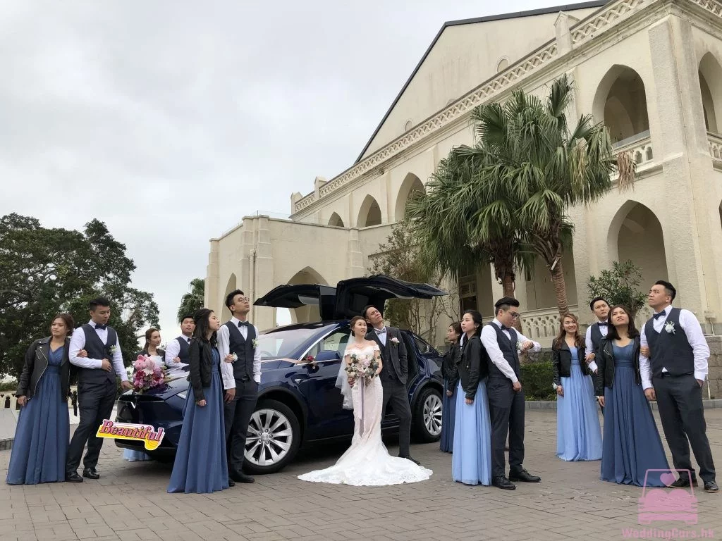 Tesla Model X 結婚花車 藍色 Wedding Car @Béthanie 柏大尼小教堂