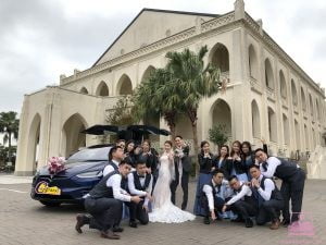 Tesla Model X 結婚花車 藍色 Wedding Car @Béthanie 柏大尼小教堂
