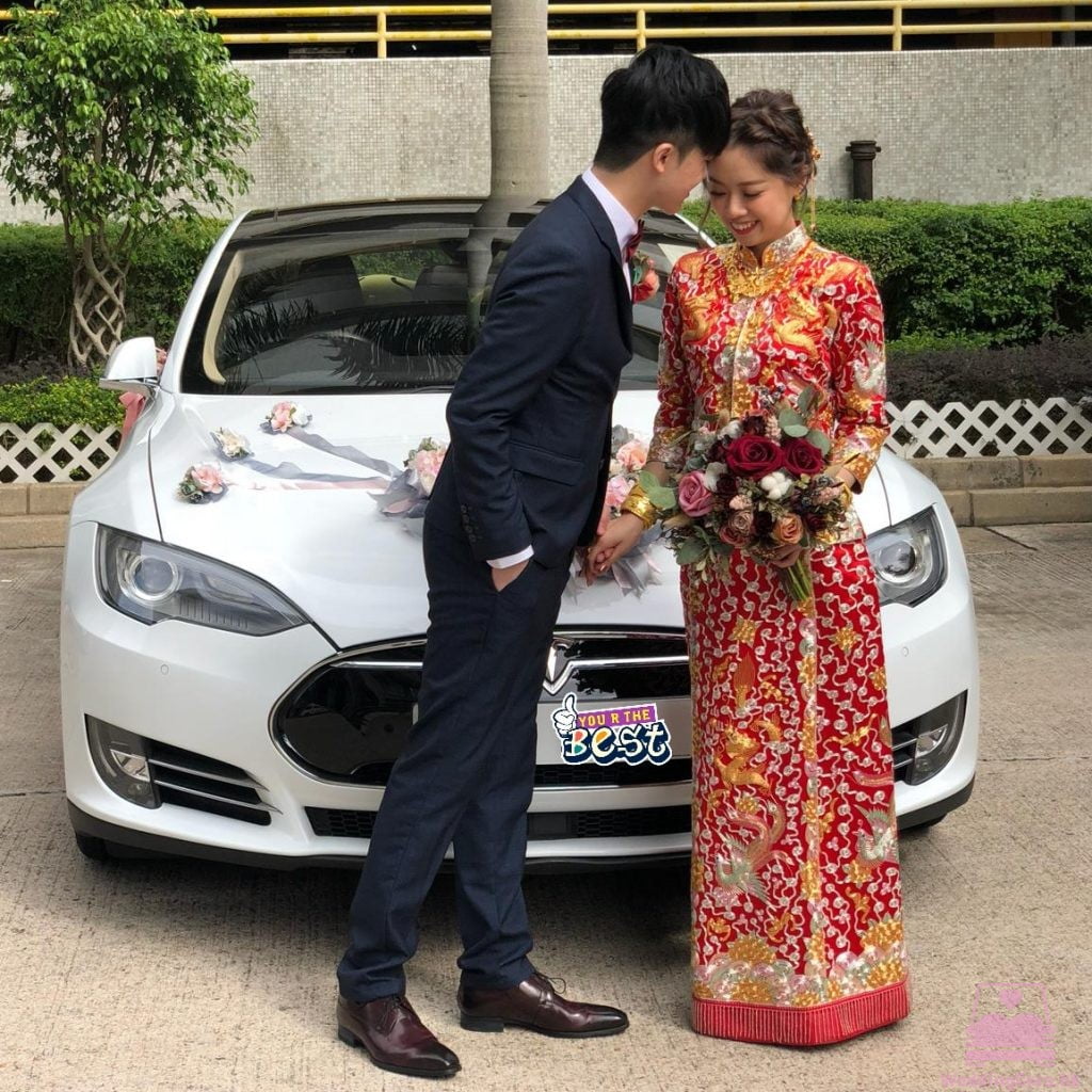 Tesla Model S 結婚花車 白色 Wedding Car White